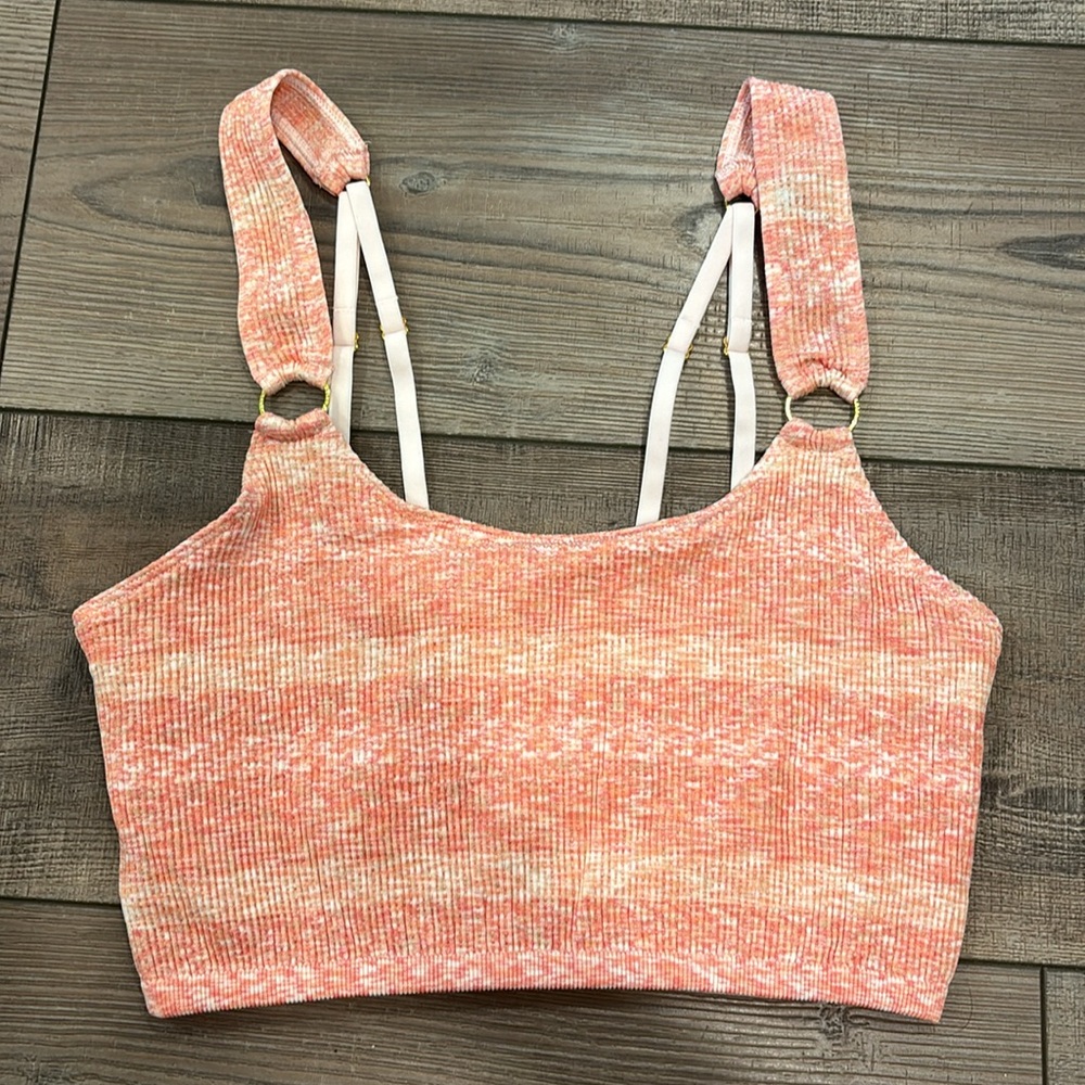Aerie Seamless Ring Longline Bralette Beach Peach Medium - Picture 2 of 4